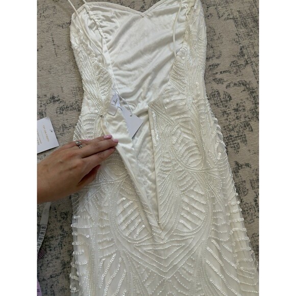 Lulus Radiant Presence White Sequin Sleeveless Backless Maxi Dress Size XS Beach - Picture 8 of 9